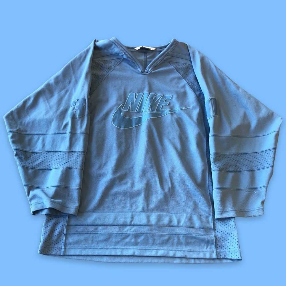 Nike × Vintage Rare Vintage Nike Baby Blue Long S… - image 1