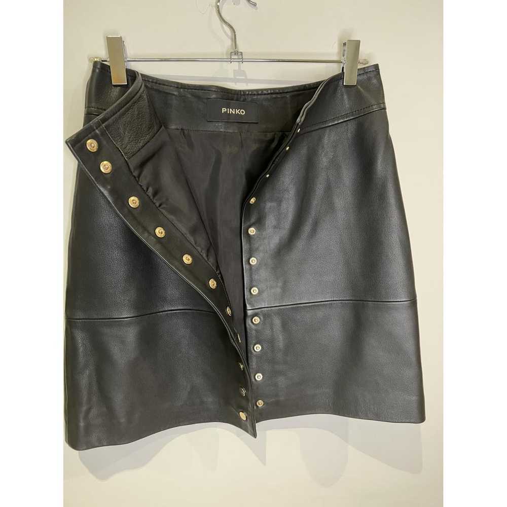 Pinko Leather mini skirt - image 2