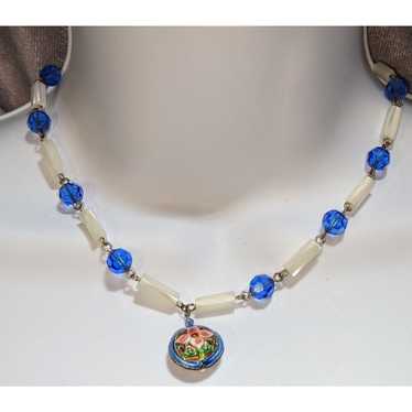 Other Vintage Puffed Cloissone Beaded Necklace - image 1