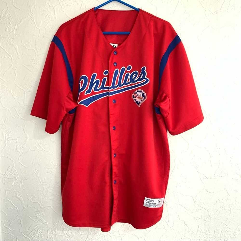 STARTER MLB Philadelphia Phillies Baseball Red Pullover Jacket Mens L –  Cerqular