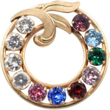 Brooch Pin Van Dell Rhinestone Eternity Circle 1/… - image 1