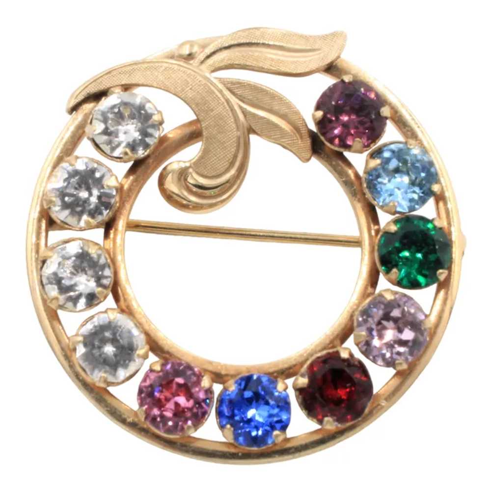 Brooch Pin Van Dell Rhinestone Eternity Circle 1/… - image 2