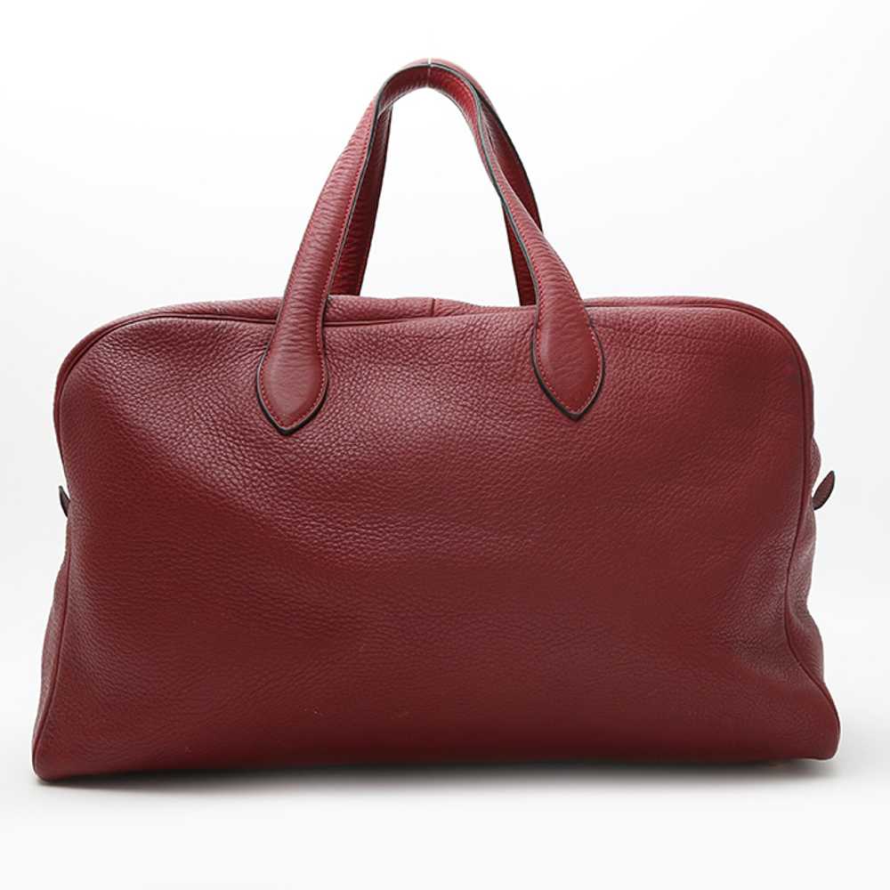 Hermès Victoria travel bag in red H togo leather … - image 8