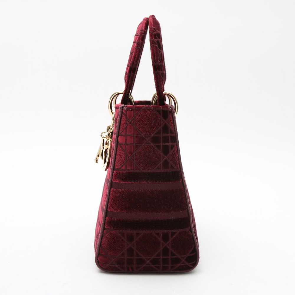 Dior Lady Dior medium model handbag in burgundy v… - image 6