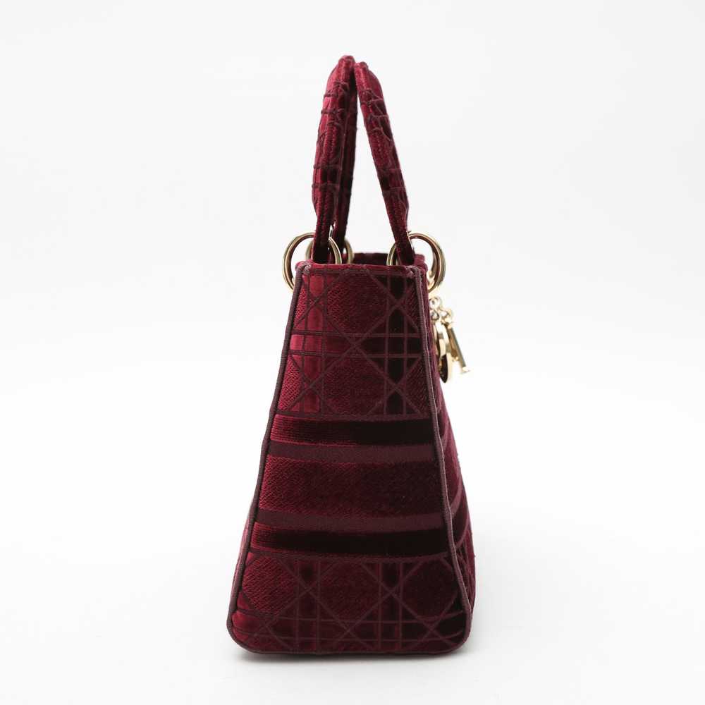 Dior Lady Dior medium model handbag in burgundy v… - image 7