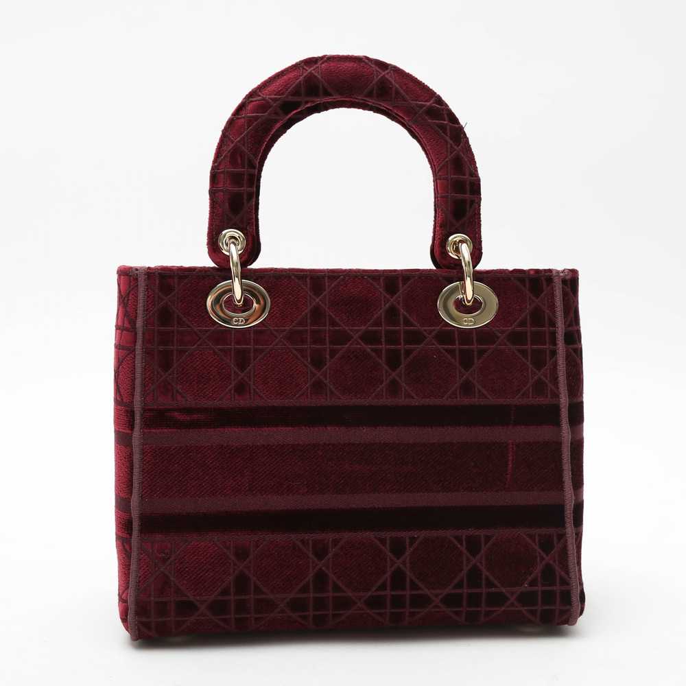 Dior Lady Dior medium model handbag in burgundy v… - image 8