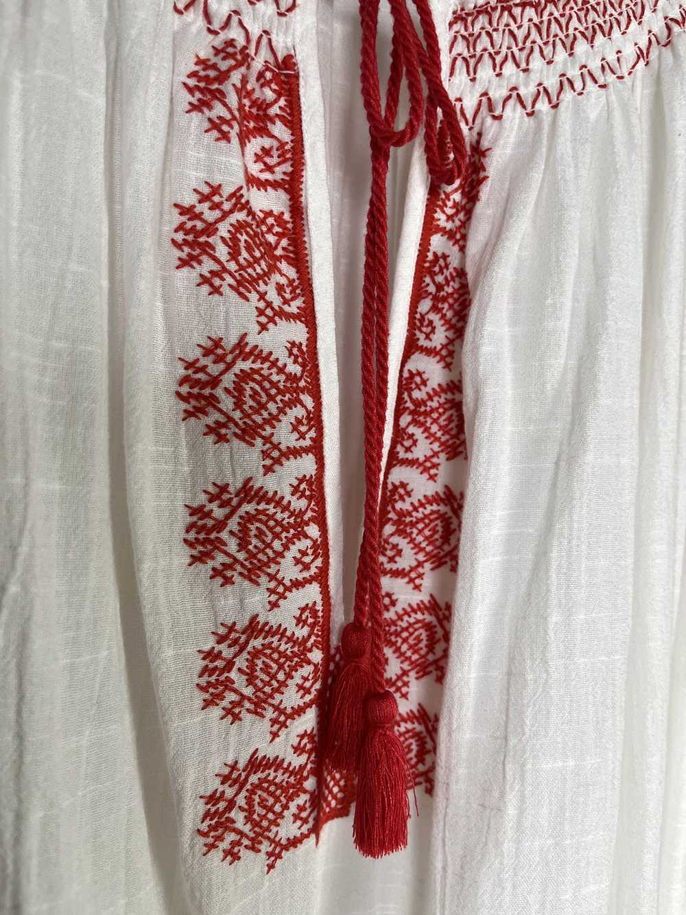 J. Crew Size XL (16) White & Red Embroidered Romp… - image 5