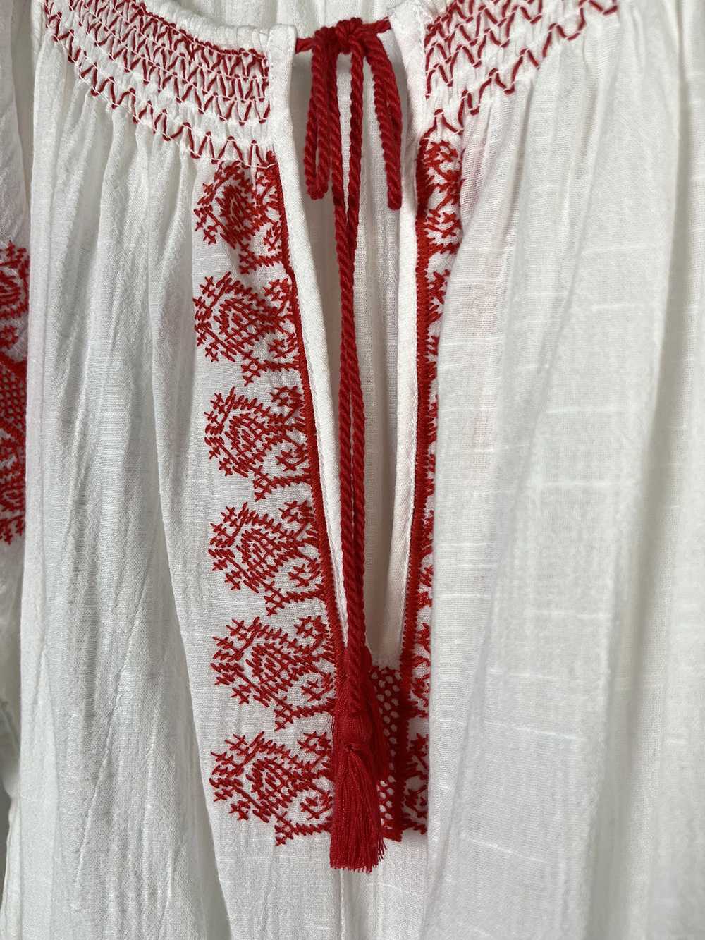 J. Crew Size XL (16) White & Red Embroidered Romp… - image 6