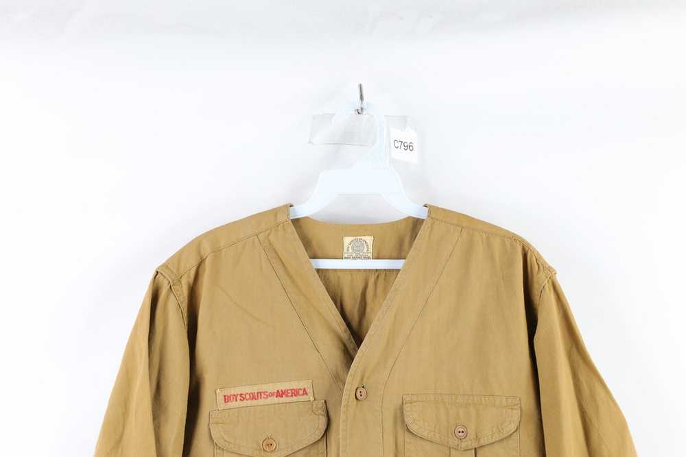 Vintage 40s Olive Boy Scouts of America Button up Work Shirt SM