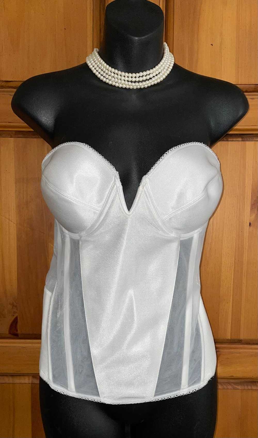 Vintage 1990's White Strapless Bustier / Straples… - image 2