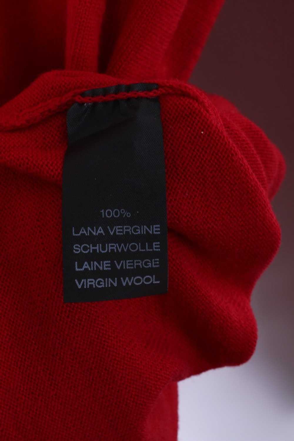 Vintage BECOME Men L Jumper Red 100% Wool Soft V … - image 5