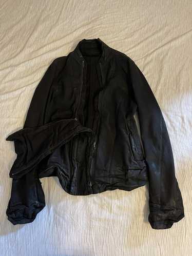 Julius Julius SS15 Black Waxed Double Zip Bomber