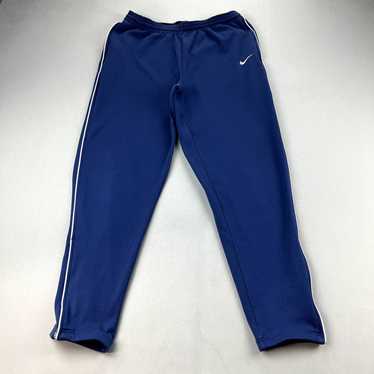 Vintage Nike Track Pants XL Navy Blue Nylon Sweatpants Embroidered