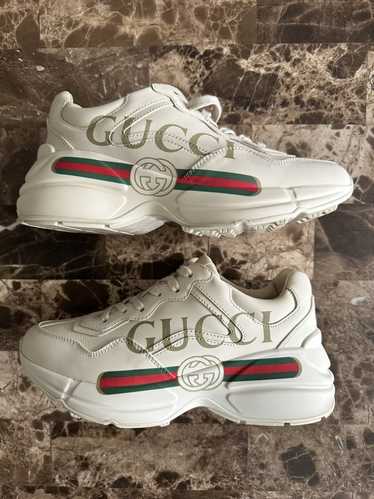 Men's Rhyton Gucci logo leather sneaker New 890 plus tax = 960$ I