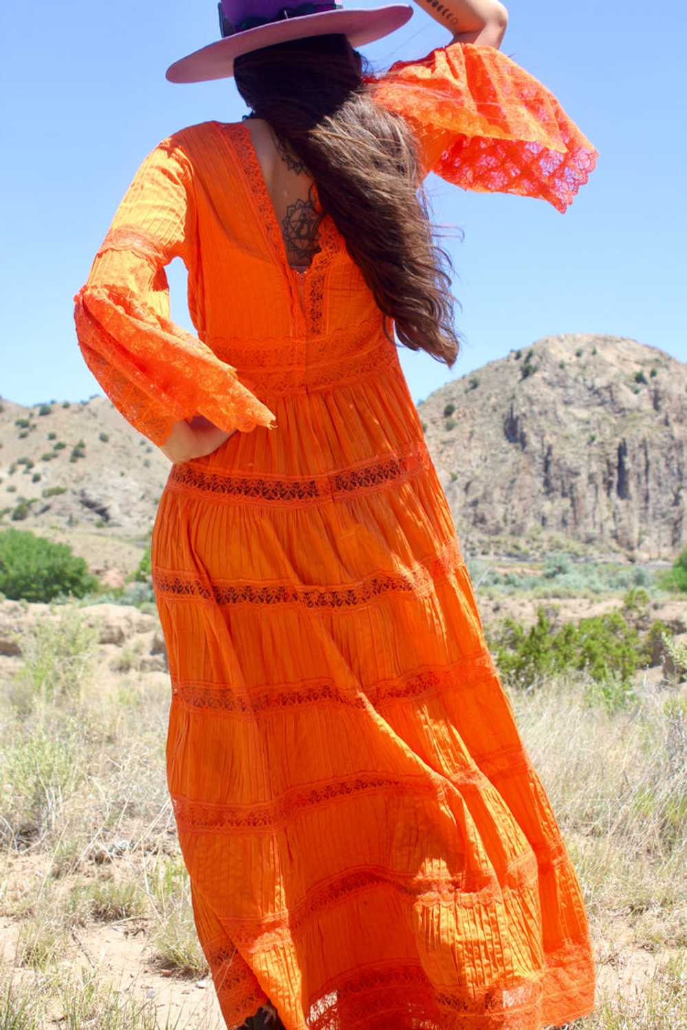 "Tangerine Dream" Festive and Vibrant Vintage Mex… - image 4