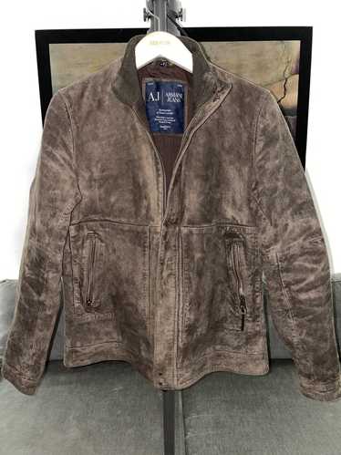 Armani ARMANI JEANS brown suede leather jacket