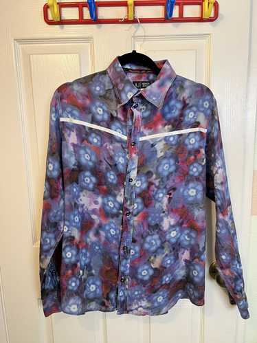 Armani Armani Jeans Floral Light Cotton Shirt Size
