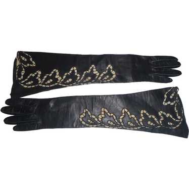 Music Legs 70686-BLACK-GOLD Gold Cross Fingerless Gloves, Black & Gold