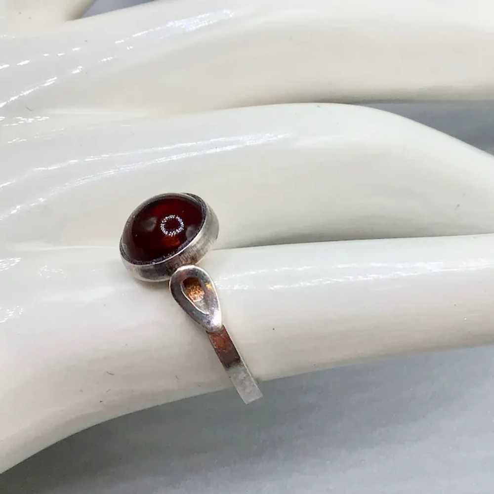 Sterling Silver & Amber Ring Small Dainty Size 4.… - image 10
