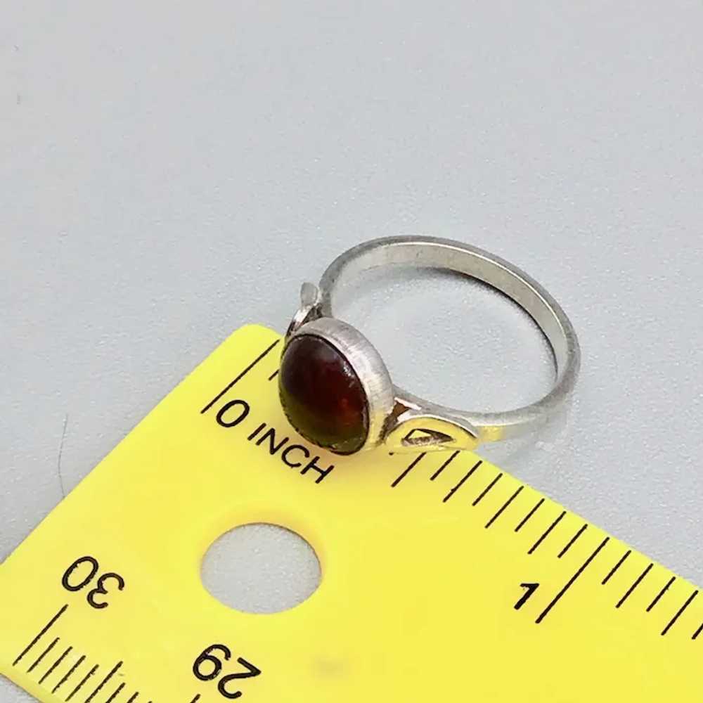 Sterling Silver & Amber Ring Small Dainty Size 4.… - image 12