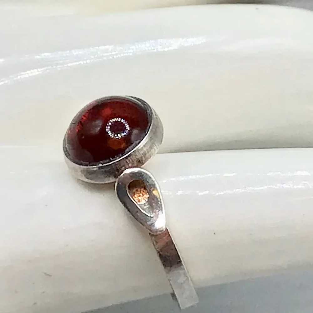Sterling Silver & Amber Ring Small Dainty Size 4.… - image 8