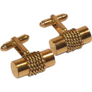 Simmons Gold Tone Cylinder Cufflinks Cuff Links - image 1