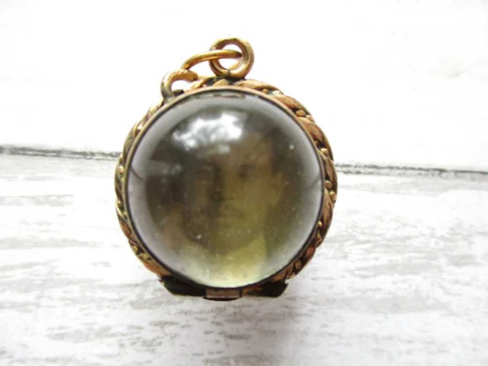 Antique Crystal Pools of Light Locket Pendant Qua… - image 3