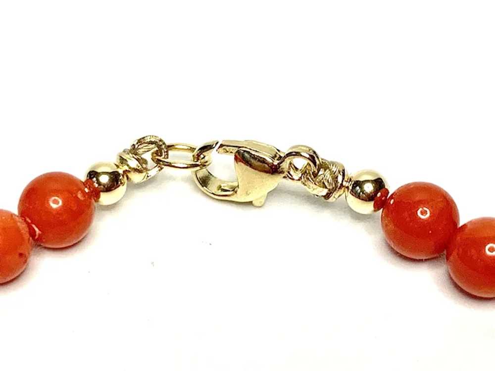 Genuine Red Coral and 14k Gold Bracelet - image 4