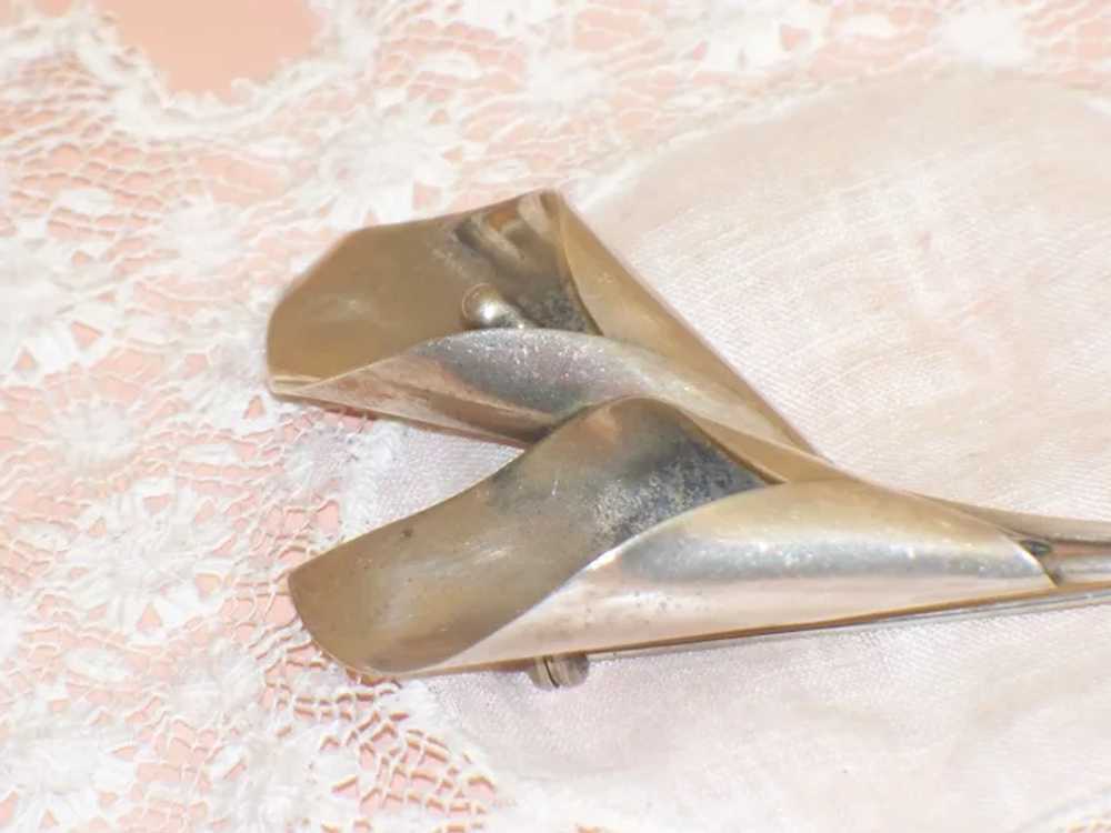 Vintage Stuart NYE Calla Lily Sterling Silver Bro… - image 3