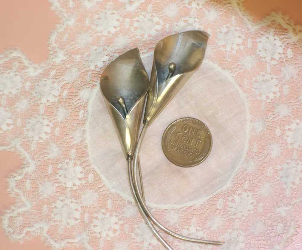 Vintage Stuart NYE Calla Lily Sterling Silver Bro… - image 4