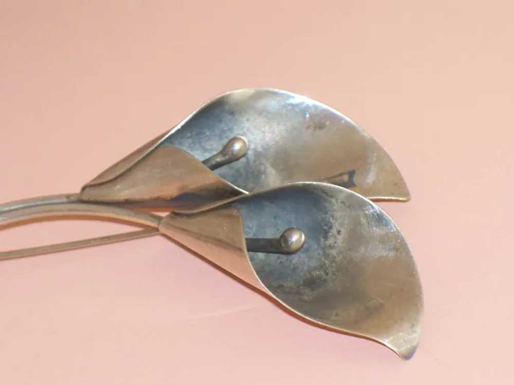 Vintage Stuart NYE Calla Lily Sterling Silver Bro… - image 6