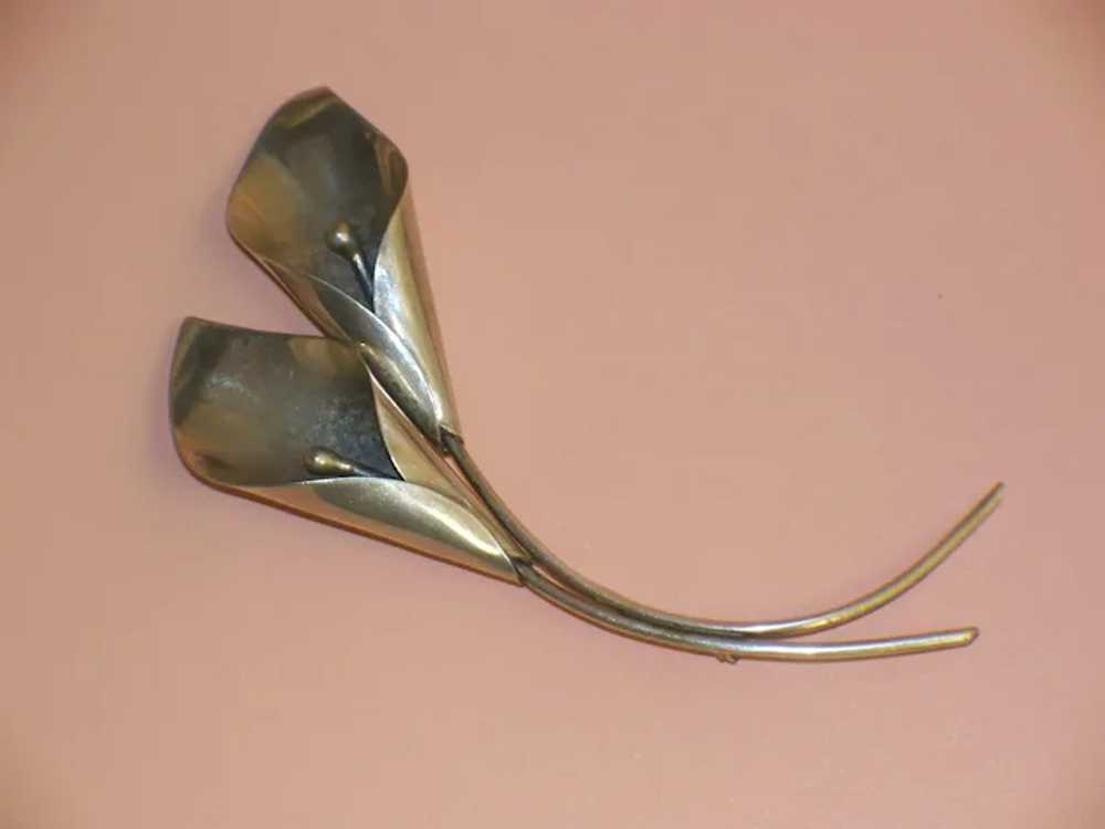 Vintage Stuart NYE Calla Lily Sterling Silver Bro… - image 8