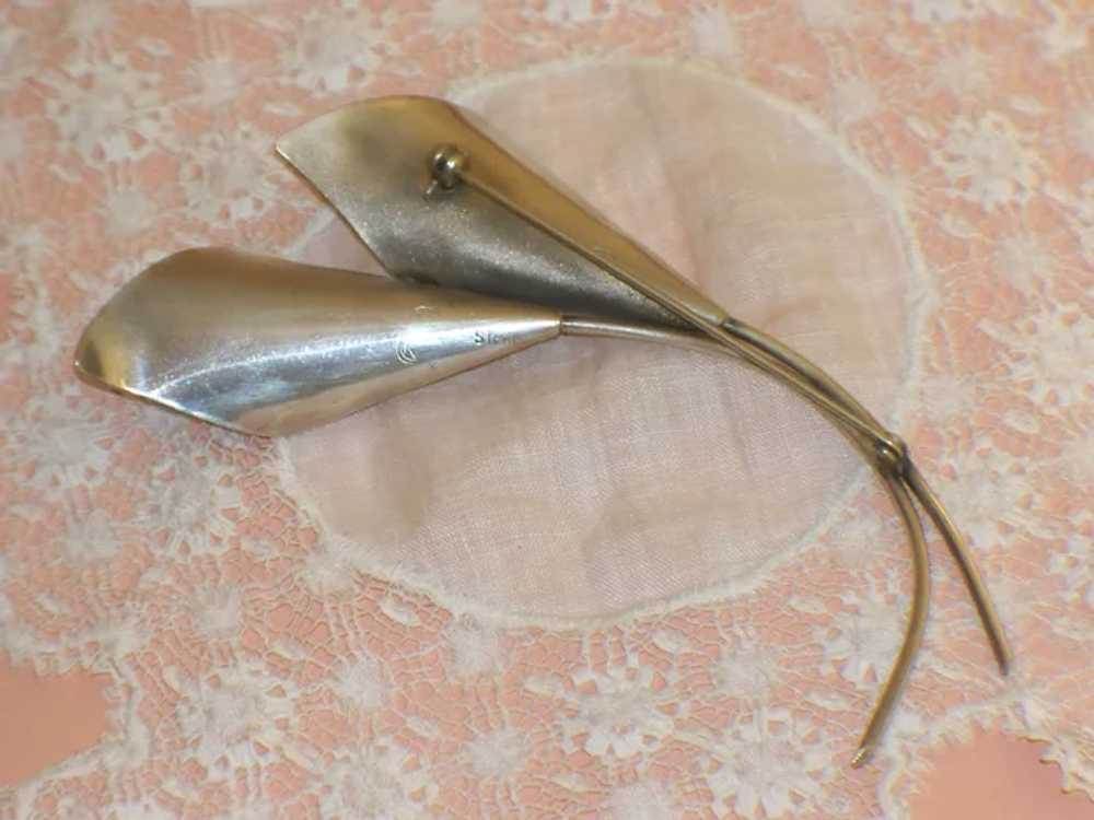 Vintage Stuart NYE Calla Lily Sterling Silver Bro… - image 9