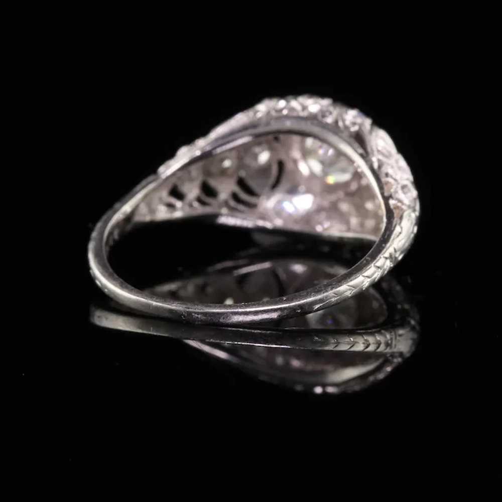 Antique Art Deco Platinum Old European Diamond Fi… - image 4