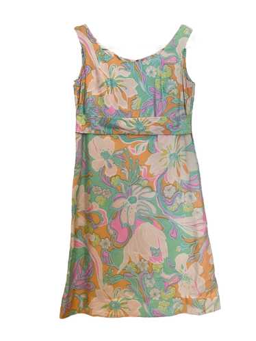 1970's Silk, Pastel Floral Paisley Sundress