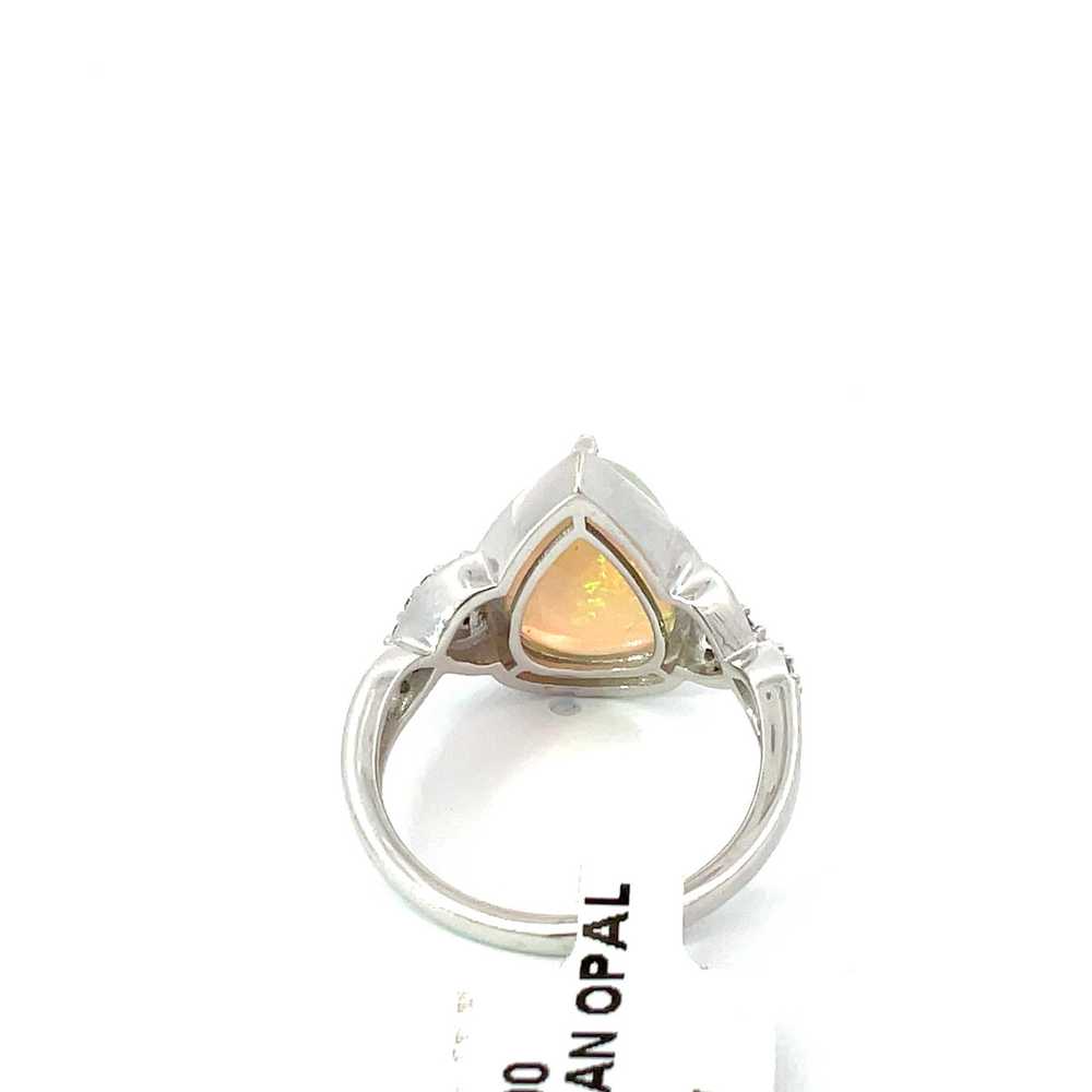 14K White Gold 3.95KT Teardrop Ethiopian Opal wit… - image 2