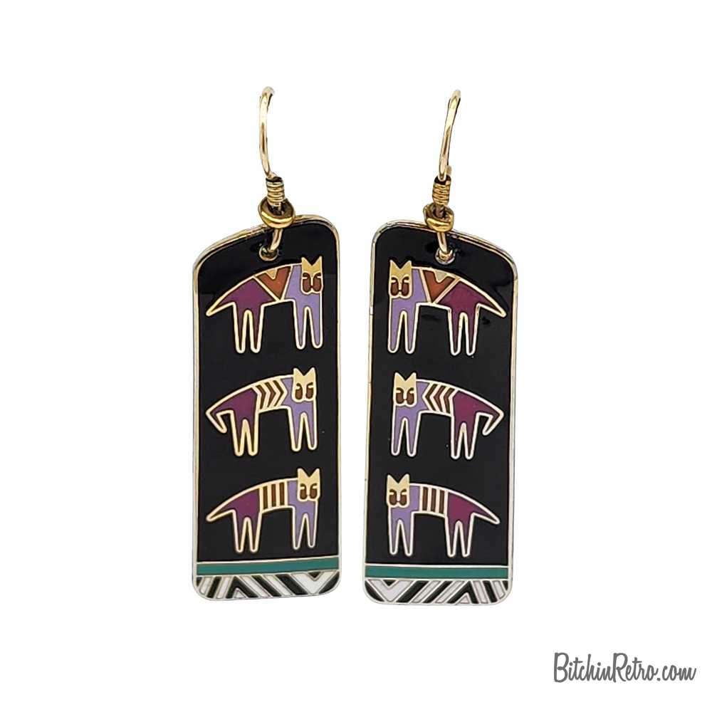 Vintage Laurel Burch "Hieroglyphic Cats" Earrings - image 1