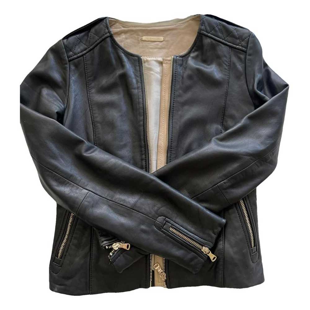 Massimo Dutti Leather biker jacket - image 1