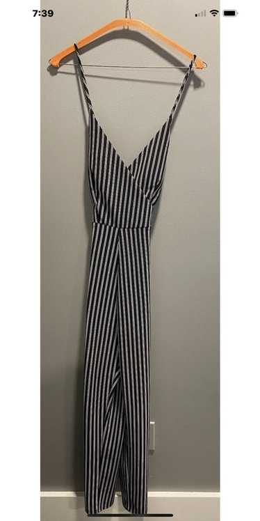 Other Black & White Striped Jumpsuit w/Spaghetti … - image 1