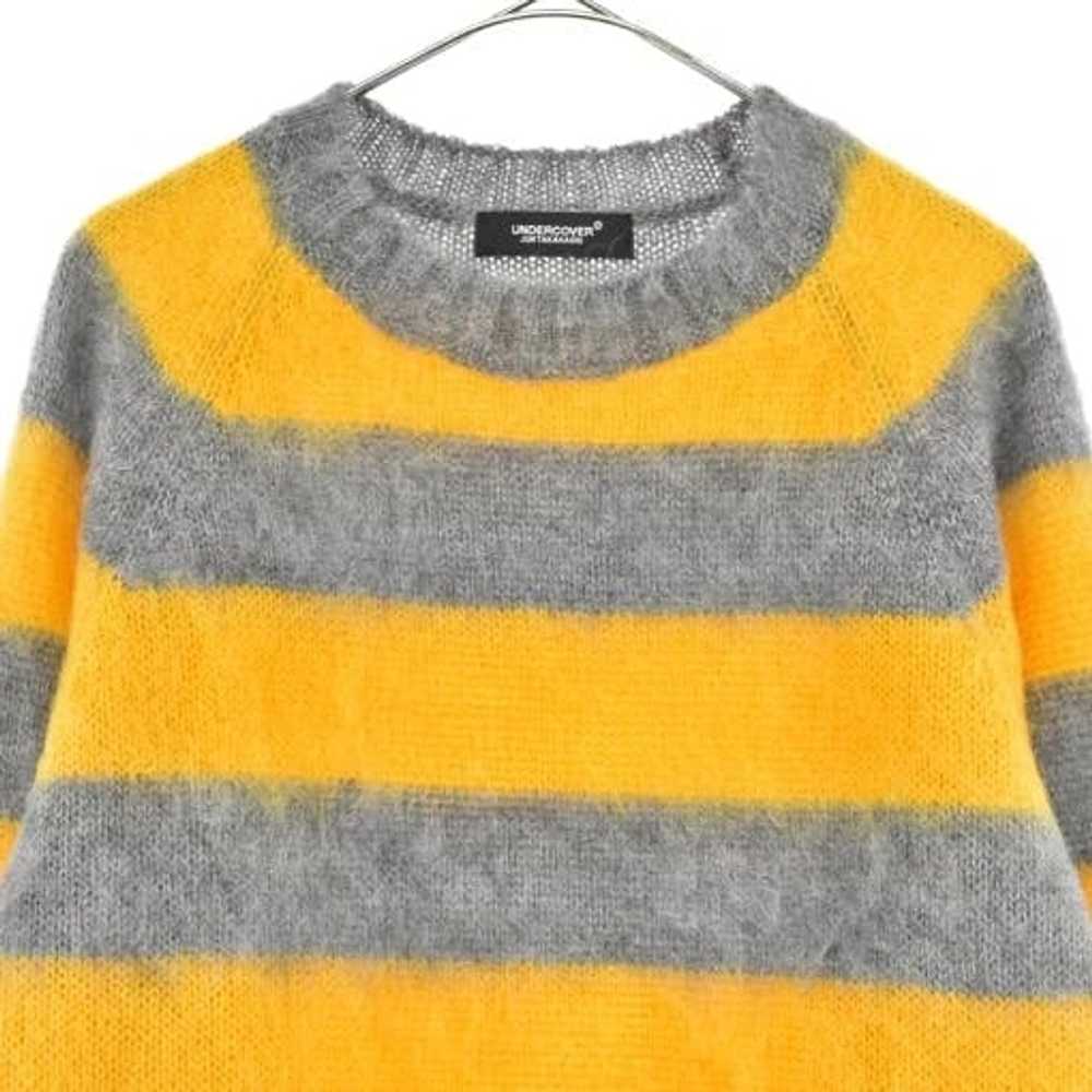 Undercover Sweater Yellow Border Side Zip Mohair - image 3