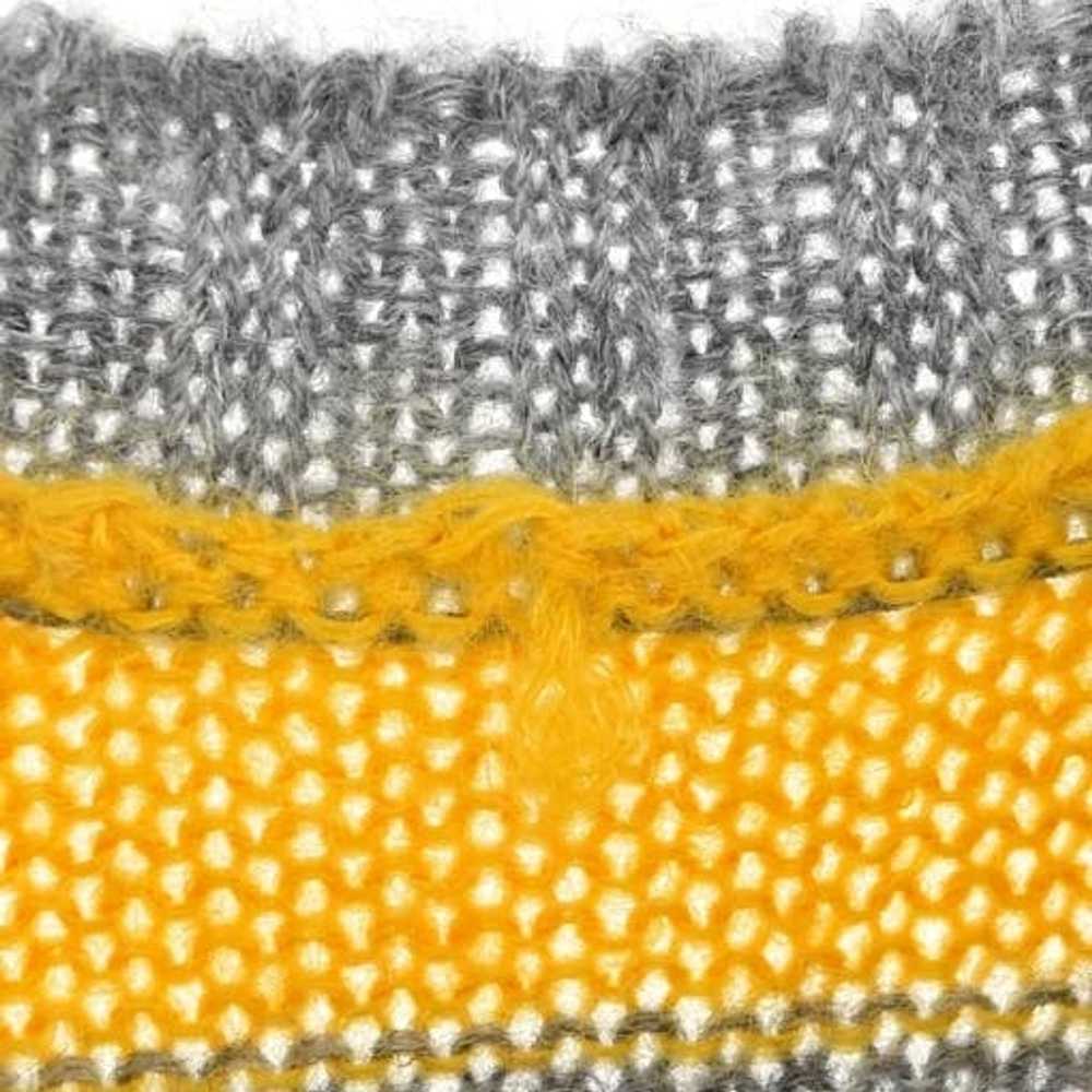 Undercover Sweater Yellow Border Side Zip Mohair - image 5