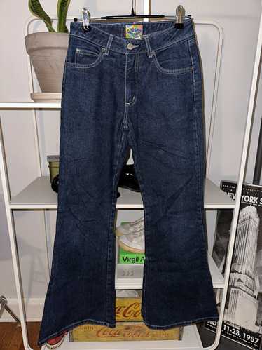 90s White Boot Cut/slight Flare Denim Jeans/distressed Vigoss Jeans/5 