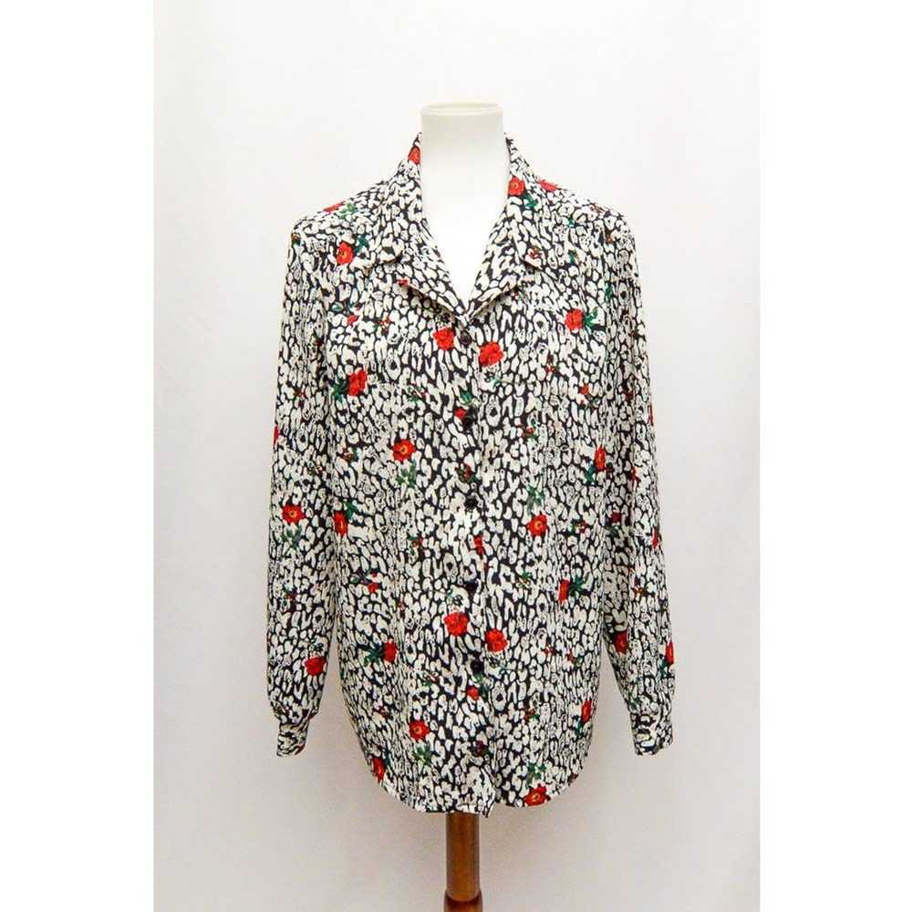 GRAFF Vintage Graff womens blouse black white red… - image 1