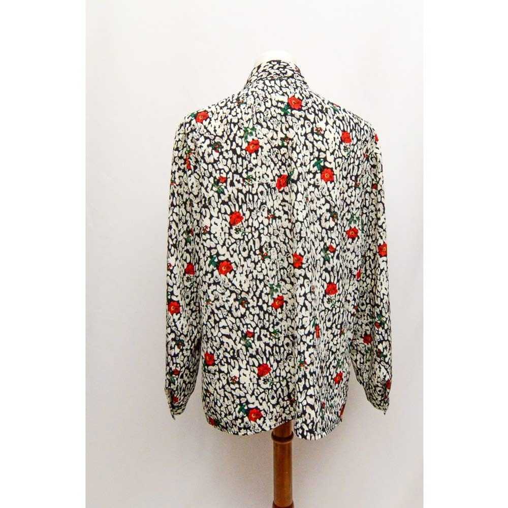 GRAFF Vintage Graff womens blouse black white red… - image 3