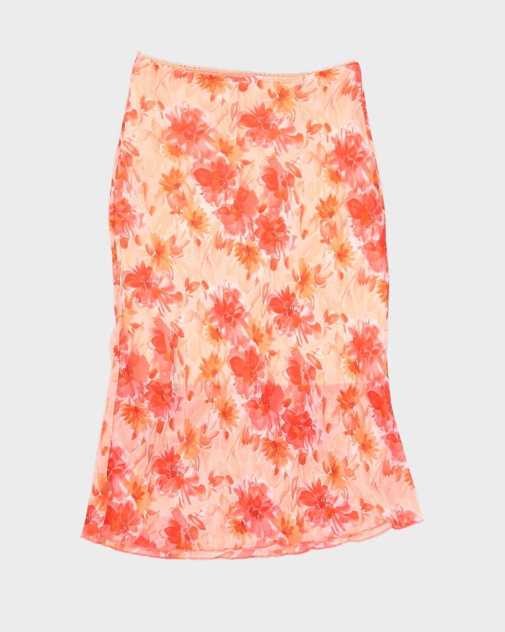 Y2K 00s Ambiance Pink Floral Midi Skirt - M - image 2