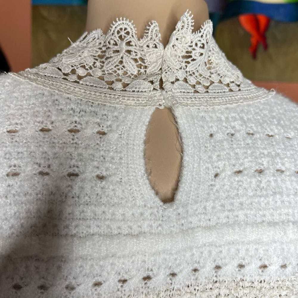 Zara Zara lace cream oversized sweater - image 10