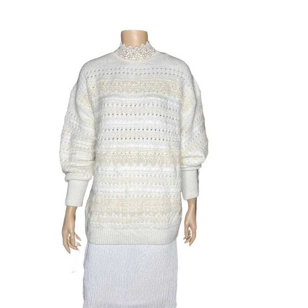 Zara Zara lace cream oversized sweater - image 2