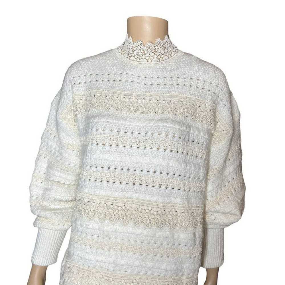 Zara Zara lace cream oversized sweater - image 4