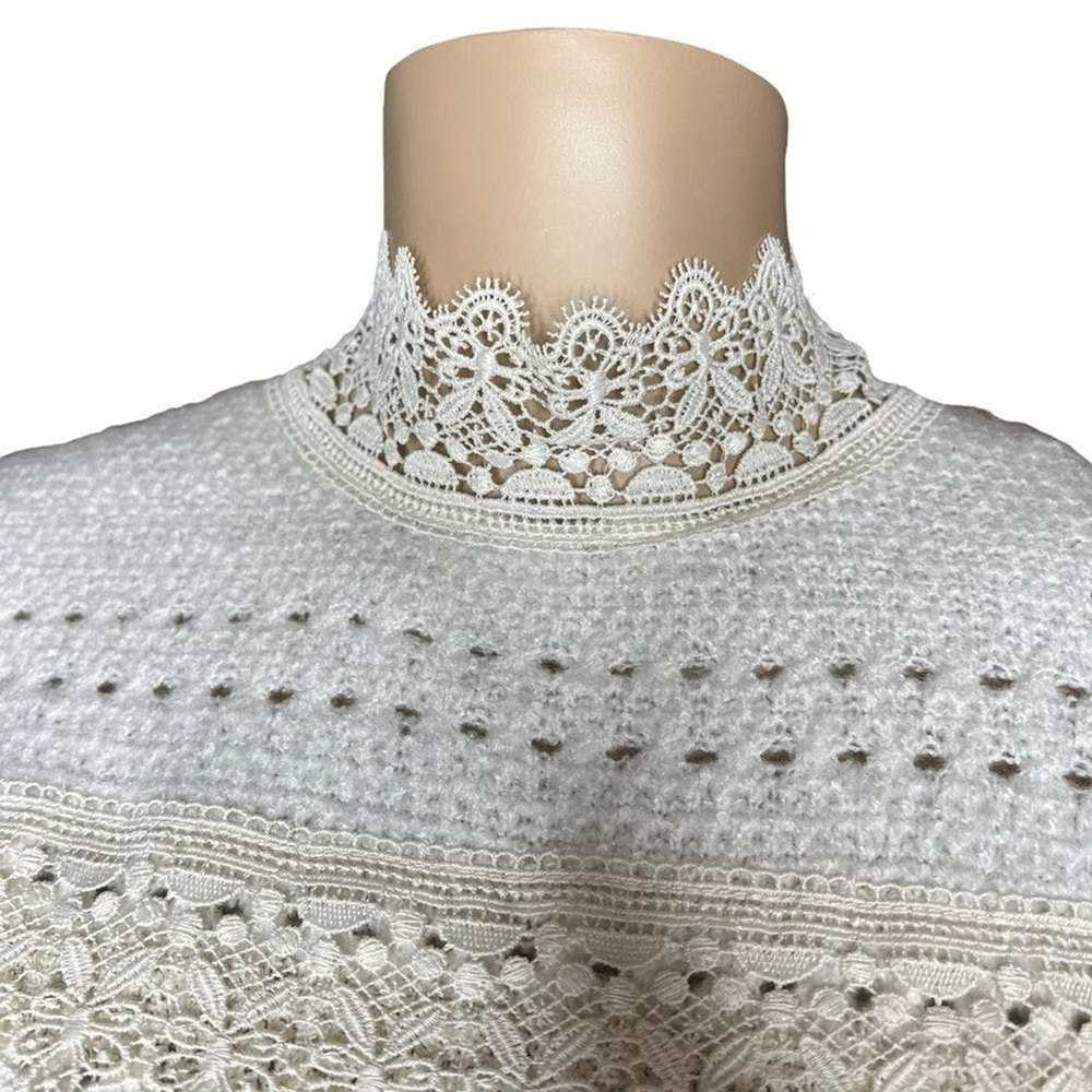 Zara Zara lace cream oversized sweater - image 5