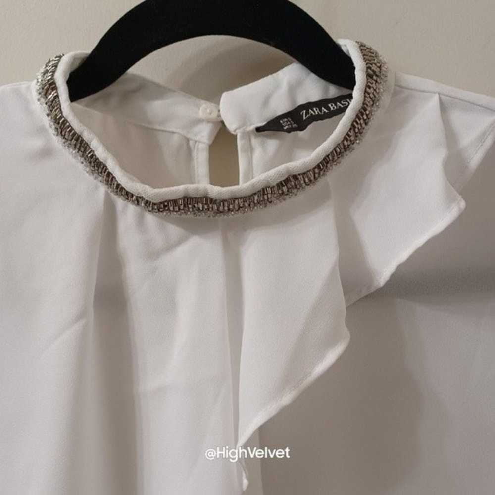 Zara ZARA Basic White Lightweight Blouse sz Small - image 2